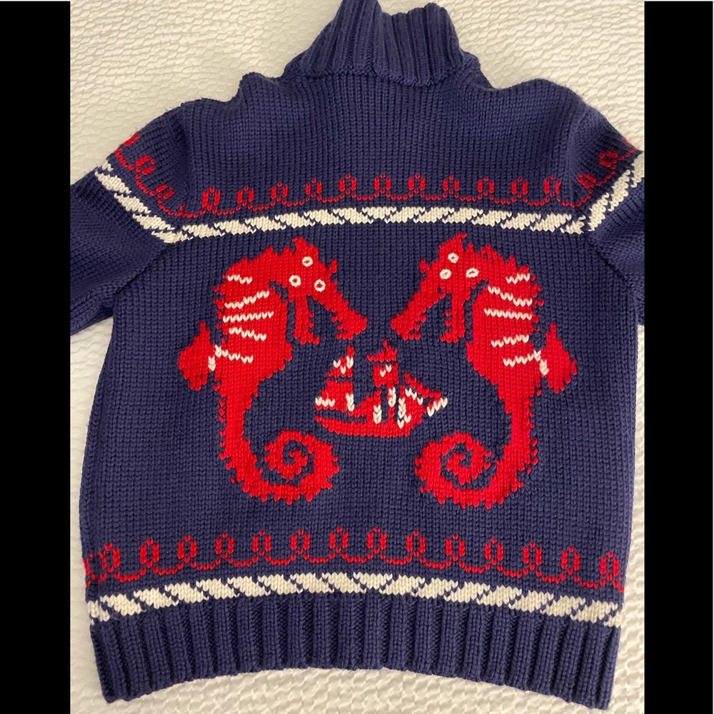 Gucci Blue Knitted Wool Bomber Sweater Size L - Picture 9 of 12